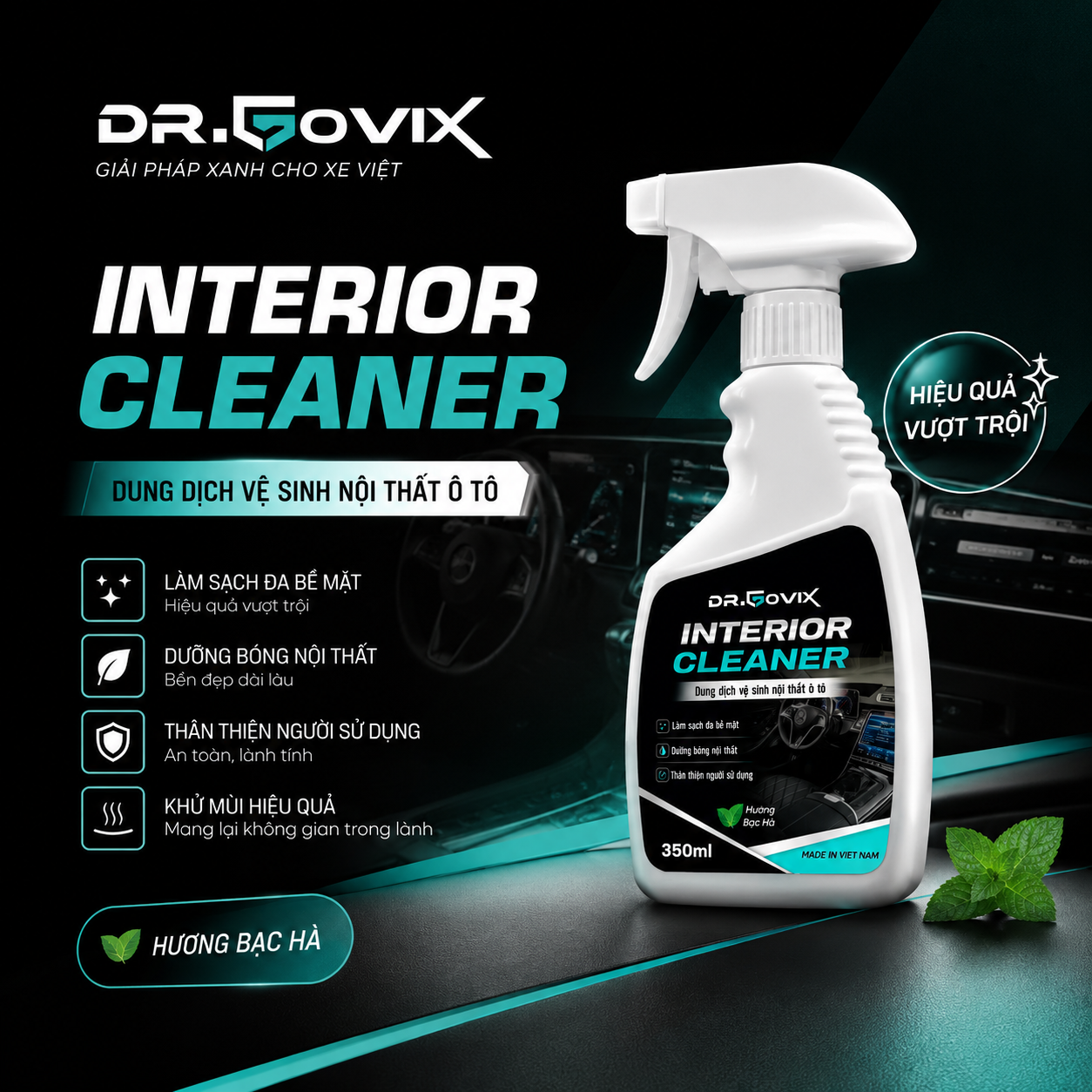 Chai Xịt Vệ Sinh Nội Thất Ô Tô Dr.Govix 350ml